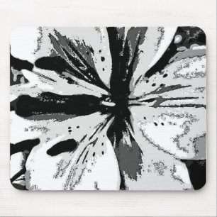 abstract design contempory black and white mouse pad