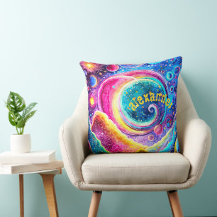 ABSTRACT DESIGN COSMIC ART THROW PILLOW