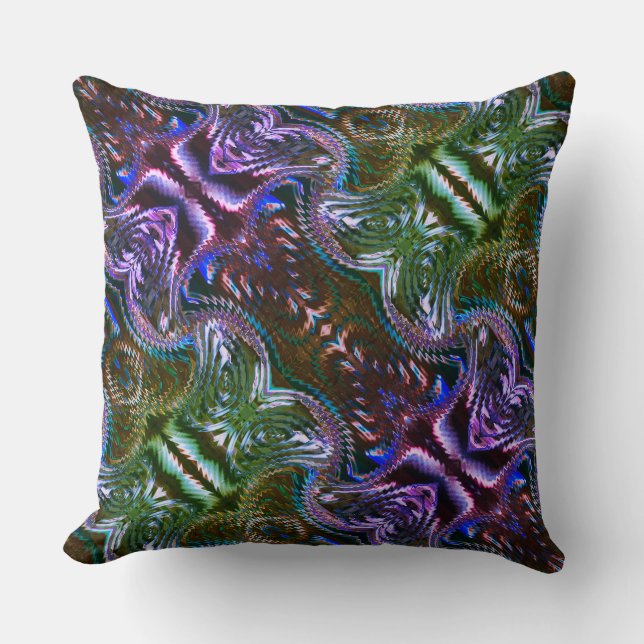 Abstract design formed from zigzag throw pillow (Front)