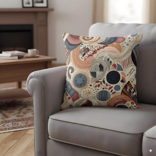 Abstract design in bohemian colours throw pillow