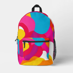 Abstract Design in Dyanmic Colours Printed Backpack