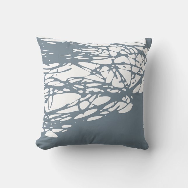 Abstract design in grey and white throw pillow (Front)