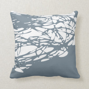 Abstract design in grey and white throw pillow