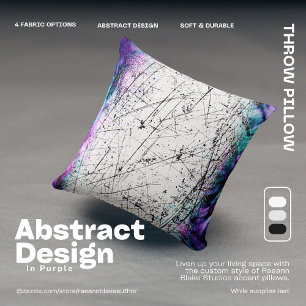Abstract Design in Purple Throw Pillow
