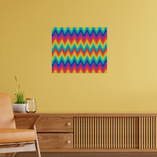 Abstract design in rainbow colours poster