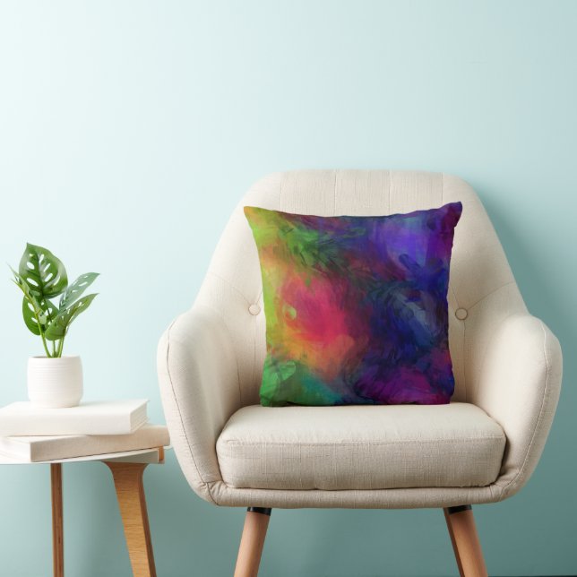 Abstract Design, Many Colours Throw Pillow (Chair)