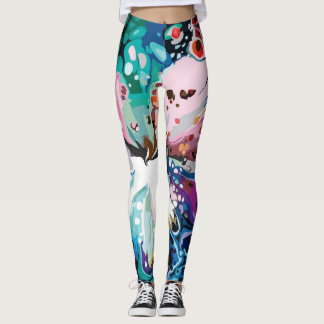 Abstract Design marbled Patterns Leggings