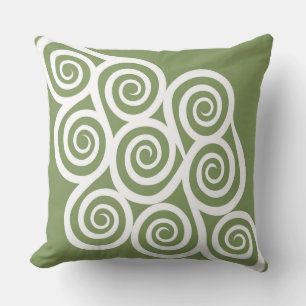 Abstract design, modern painting, spiral shapes throw pillow