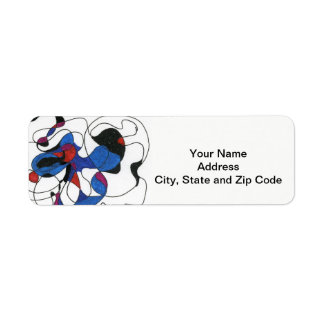 Abstract design return address label, black white