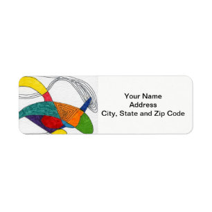 Abstract design return address label, boomerangs.