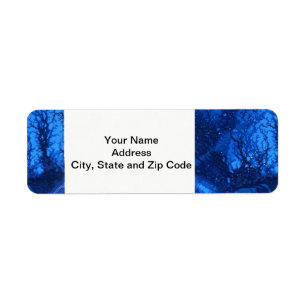 Abstract design return address label, deep waters.