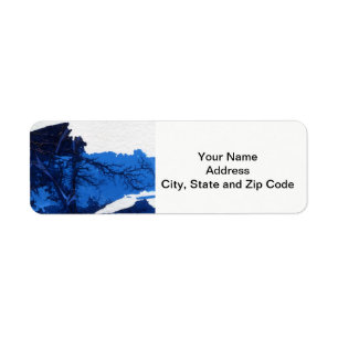 Abstract design return address label, mountain.