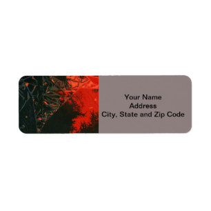 Abstract design return address label, swamp fire.