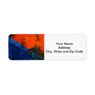 Abstract design return address label, swamp fire.