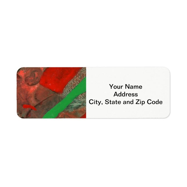 Abstract design return address label, volcano. (Front)