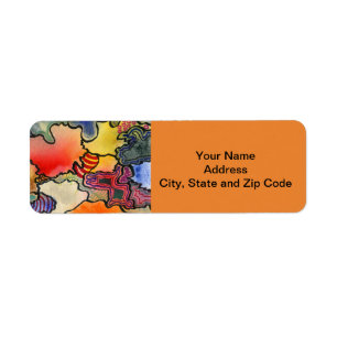 Abstract design return address label with swirls.