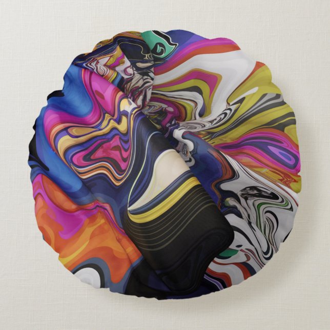 abstract design round pillow (Front)