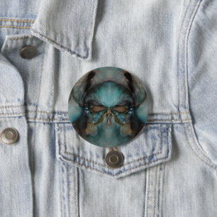 Abstract Design Scary Viking Mask 3 Inch Round Button