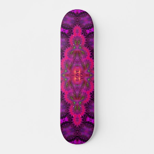 Abstract Design Skateboard - I Love You (Front)