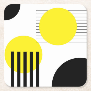 Abstract design square paper coaster