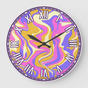 Abstract Design - Sunset Inspired Large Clock