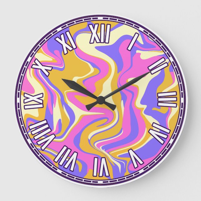 Abstract Design - Sunset Inspired Large Clock (Front)
