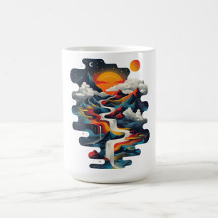Abstract design, surreal landscape coffee mug