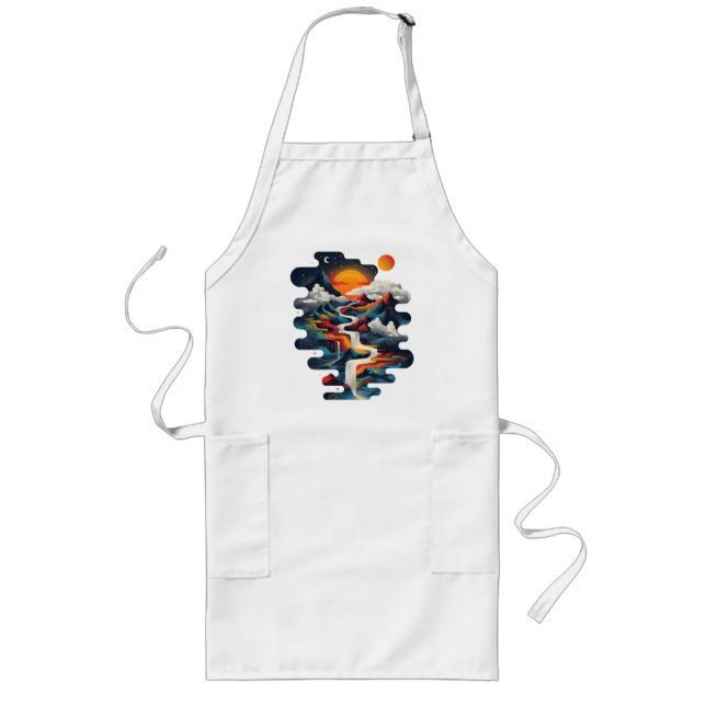 Abstract design, surreal landscape long apron (Front)