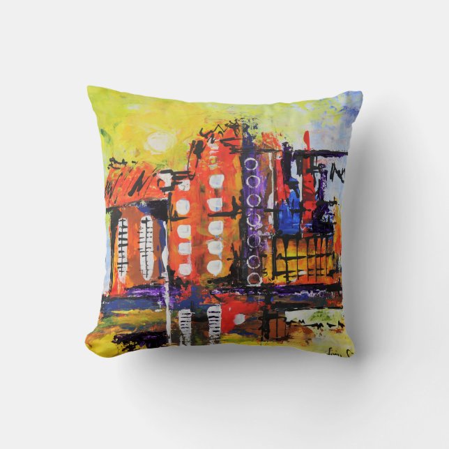 Abstract Design Throw Pillow (Front)