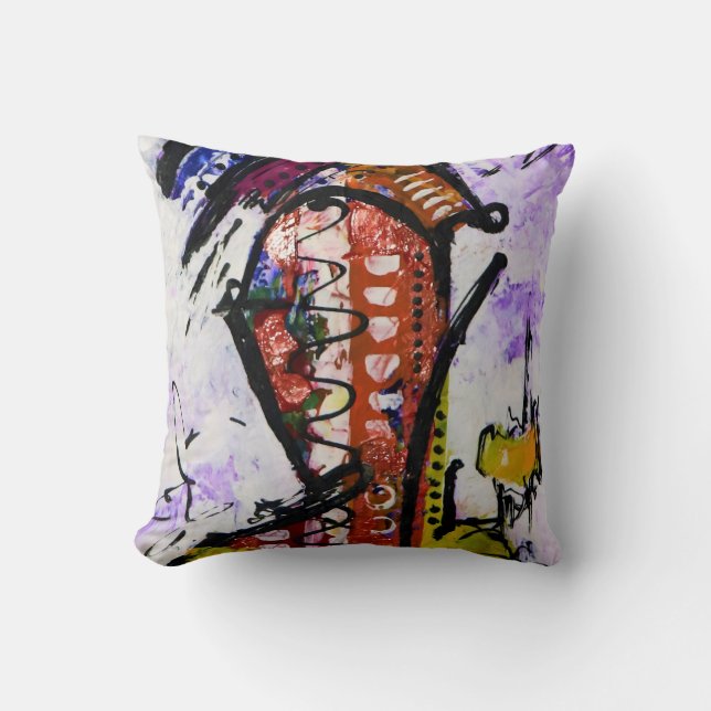 Abstract Design Throw Pillow (Front)