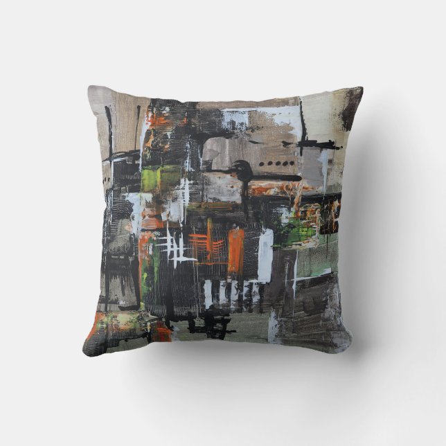 Abstract Design Throw Pillow (Back)