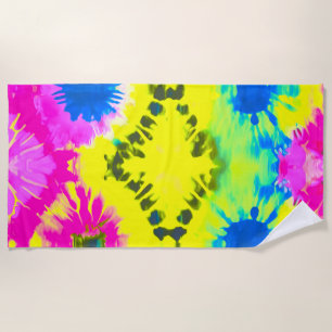 ABSTRACT DESIGN TIE-DYE BEACH TOWEL