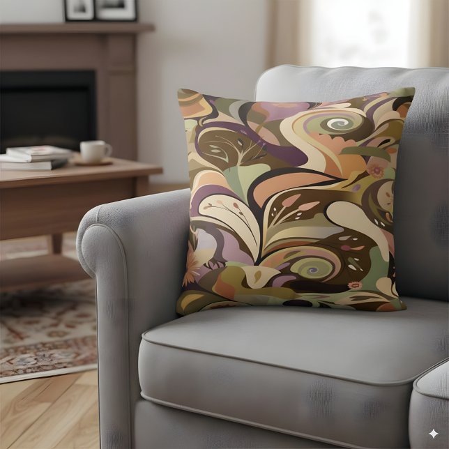 Abstract design with bohemian colours throw pillow (Creator Uploaded)