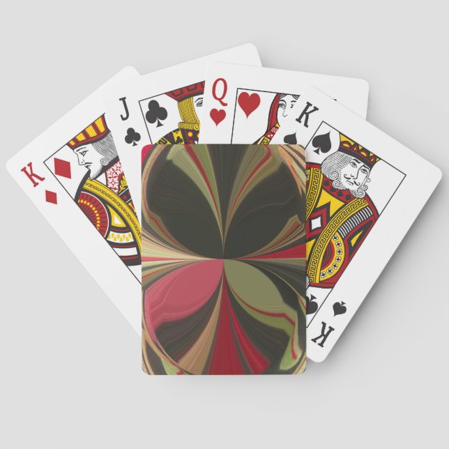 Abstract Design with Flowing Lines Art Print Playing Cards (Back)