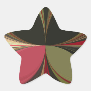 Abstract Design with Flowing Lines Art Print Star Sticker