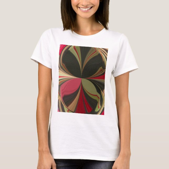 Abstract Design with Flowing Lines Art Print T-Shirt (Front)