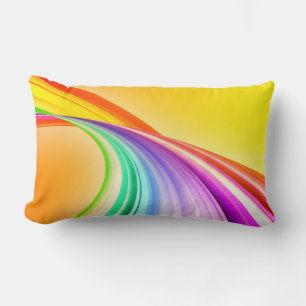 Abstract Design Yellow Orange Background Banner Lumbar Pillow