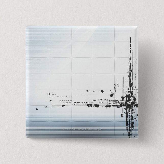 Abstract designs on grid 2 inch square button (Front)