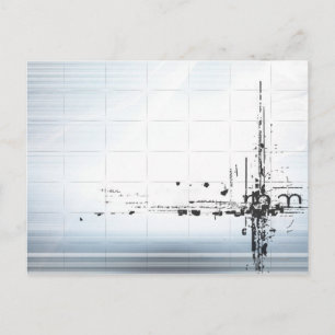 Abstract designs on grid postcard