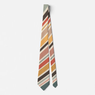 Abstract diagonal retro style stripes tie