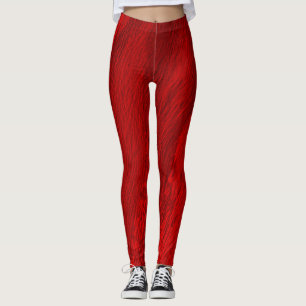 Abstract diagonal shades of red design leggings