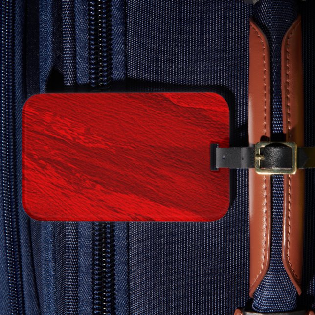 Abstract diagonal shades of red design luggage tag (Front Insitu 4)