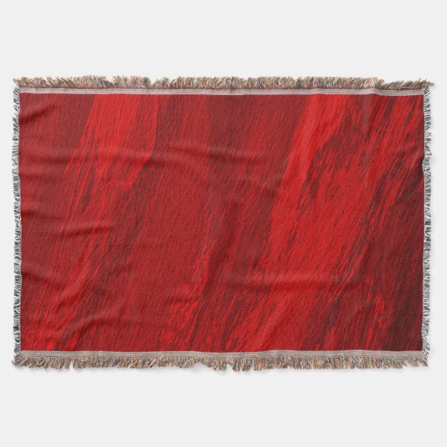 Abstract diagonal shades of red design throw blanket (Front)