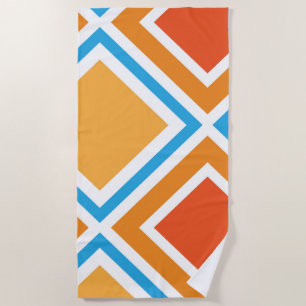 Abstract diamond geometrical beach towel