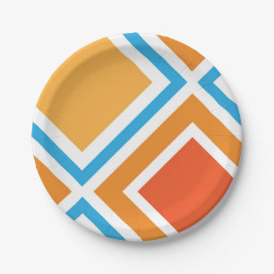 Abstract diamond geometrical paper plate
