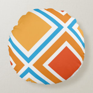 Abstract diamond geometrical round pillow