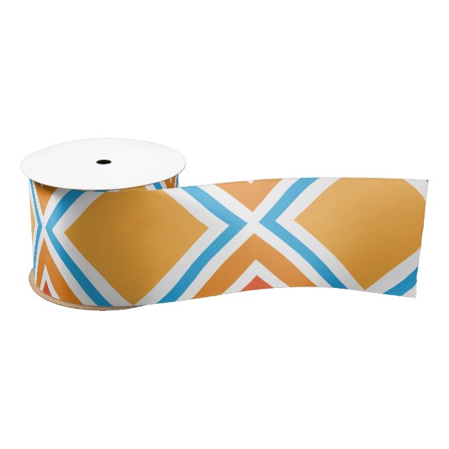 Abstract diamond geometrical satin ribbon (Spool)