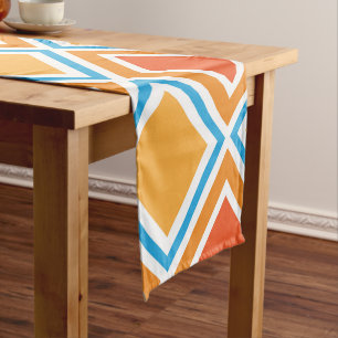Abstract diamond geometrical short table runner