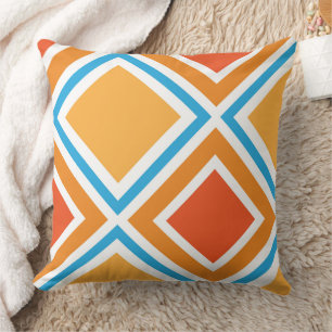 Abstract diamond geometrical throw pillow