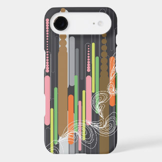 Abstract Digital Art Colour Stripes & Wispy Paisle